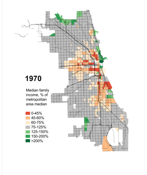 Mapa del dia: “The disappearance of Chicago’s middle-class and mixed-income neighborhoods since 1970”