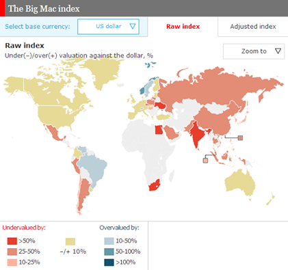 Mapa del dia: Big Mac Index