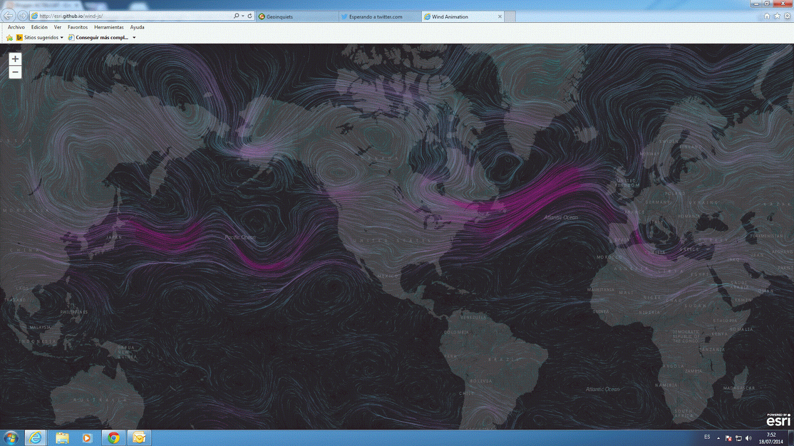 Mapa del dia: Mapa de vents de tot el món