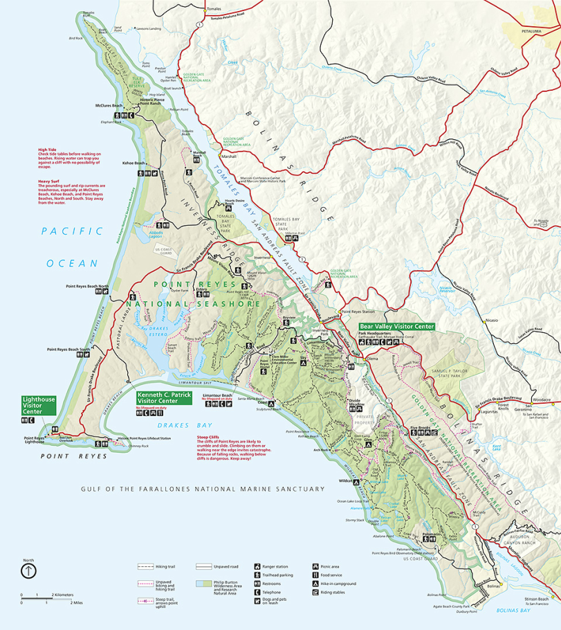 Mapa del dia: Point Reyes National Seashore