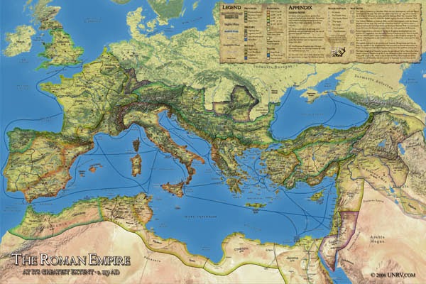 Mapa del dia.Mapa pòster de l’imperi romà per penjar a casa (60x90cm)