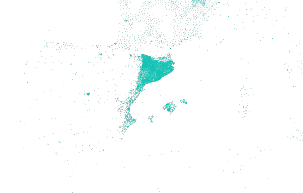 Mapa del dia: Origen dels Tweets escrits en català