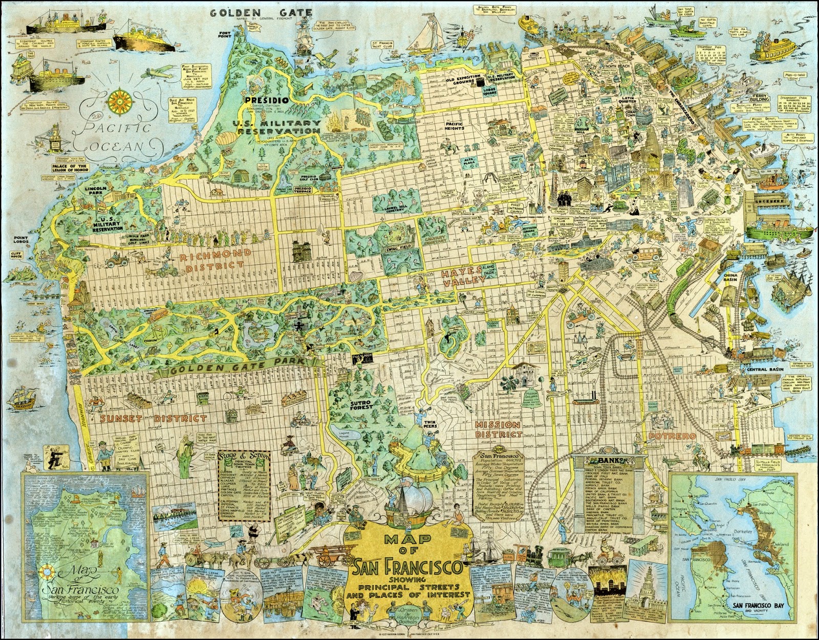 Mapa del dia: Mapa turístic de Sant Francisco de l’any 1927