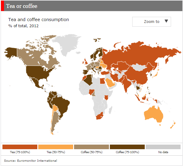 Mapa del dia: Té o café