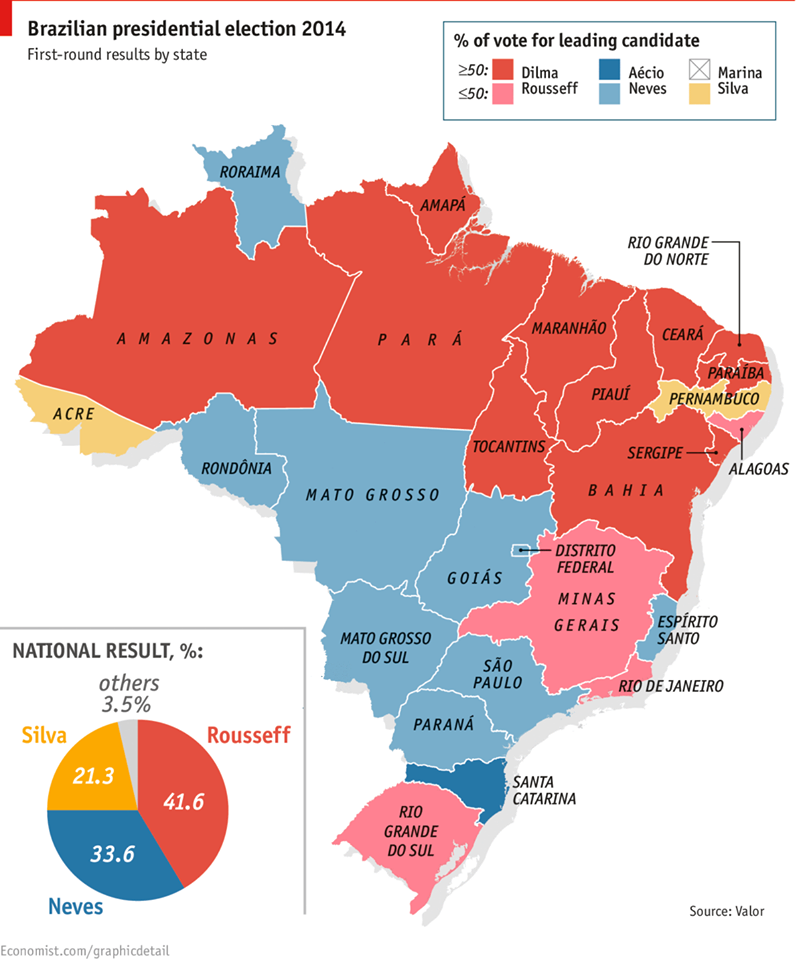Mapa del dia: Eleccions a Brasil