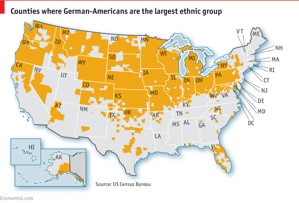 Els Americans(em refereixo a USA) d’origen germànic, la minoria ètnica més gran amb més de 40 milions, son coneguts com la minoria silenciosa