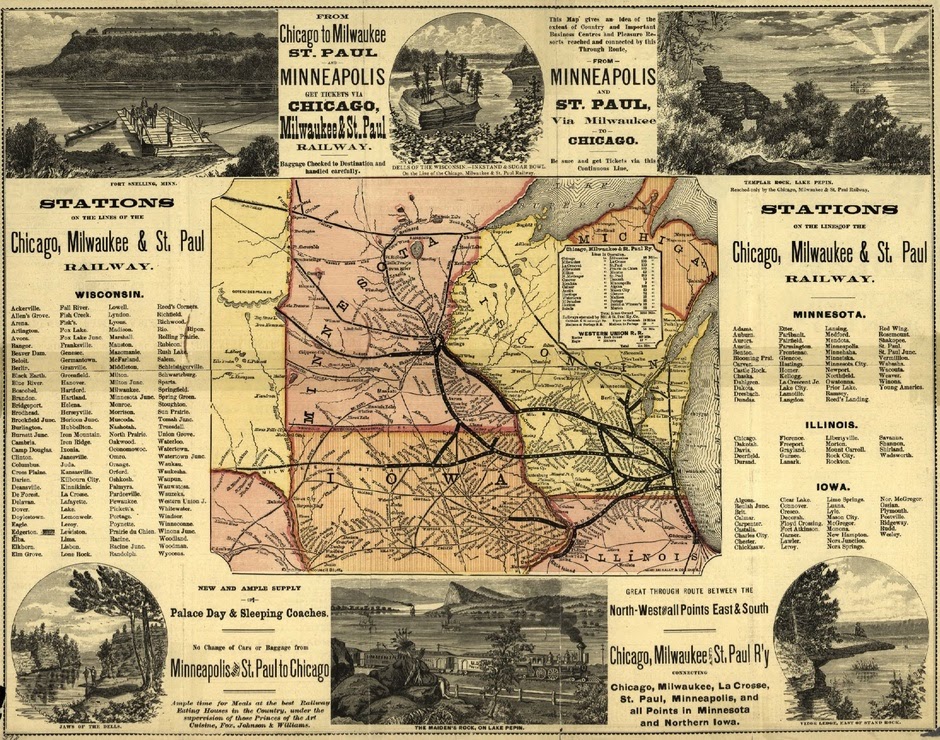 Plànol del tren Chicago – Milwaukee, de l’escola de cartografia de Chicago