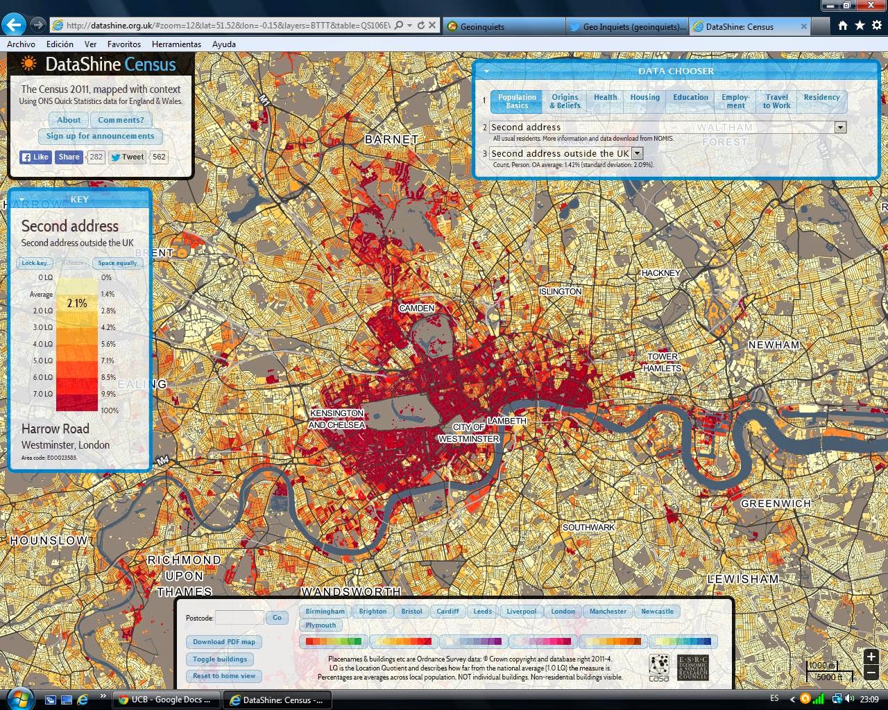 Mapa del dia: Mapa interactiu sobre les dades del cens de 2011 d’Anglaterra