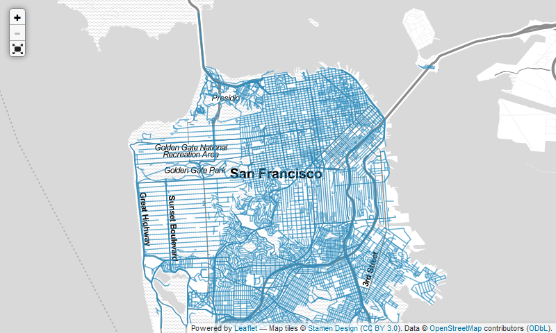 Mapa del dia: San Francisco segons OSM