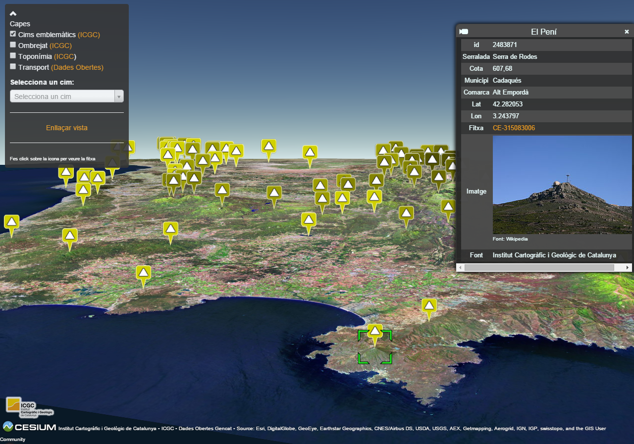 Catalunya en 3D amb els 100 cims més emblemàtics