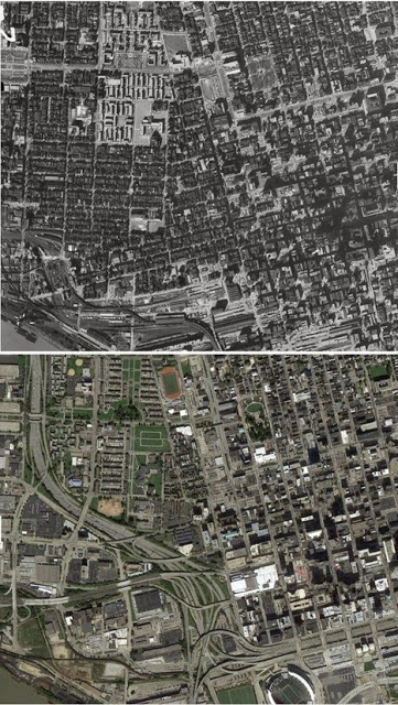 Com les vies ràpides han transformat les ciutats americanes(Cincinnati, 1955, 2013)